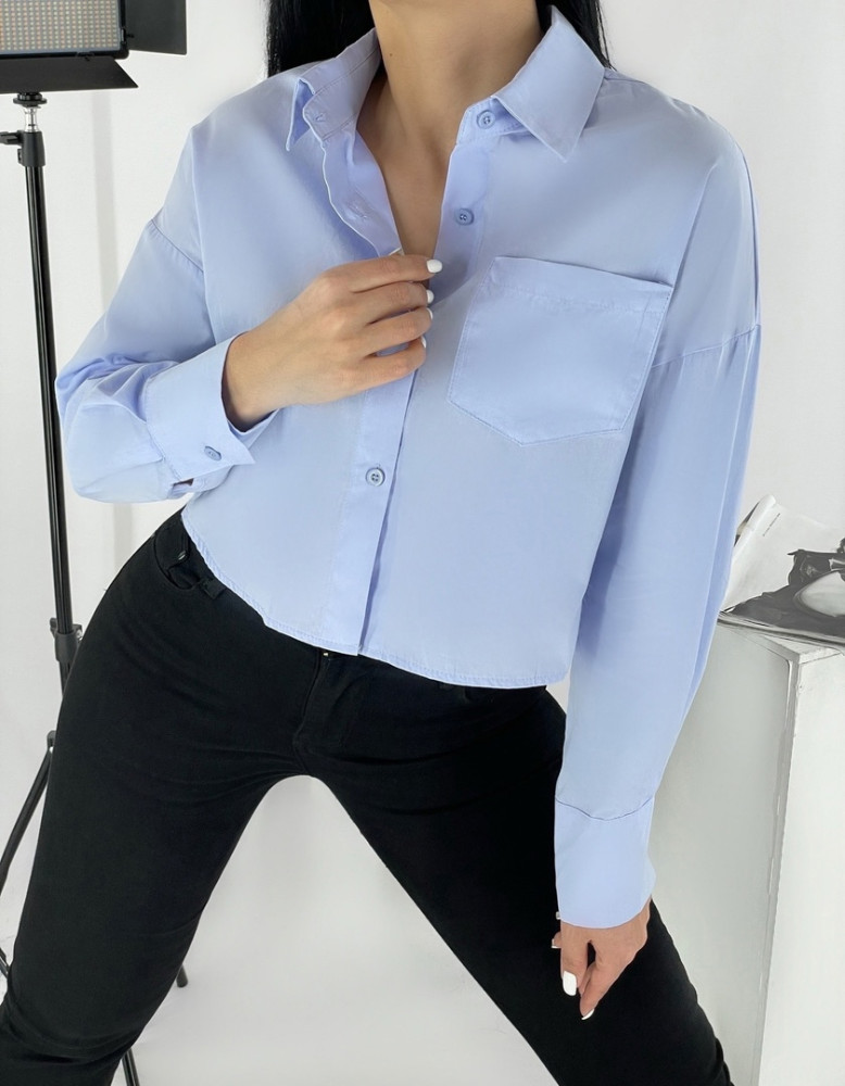 Женская рубашка голубая купить в Интернет-магазине Садовод База - цена 900 руб Садовод интернет-каталог