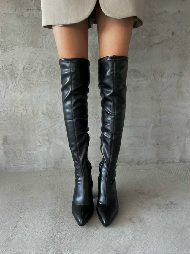 Ботфорты черные купить в Интернет-магазине Садовод База - цена 900 руб Садовод интернет-каталог