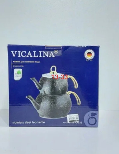 Чайник двойной турецкий 1,2+2л «Vicalina» черный VL-AA02H САДОВОД официальный интернет-каталог