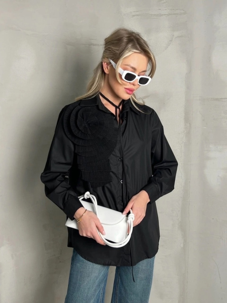 Женская рубашка черная купить в Интернет-магазине Садовод База - цена 1350 руб Садовод интернет-каталог