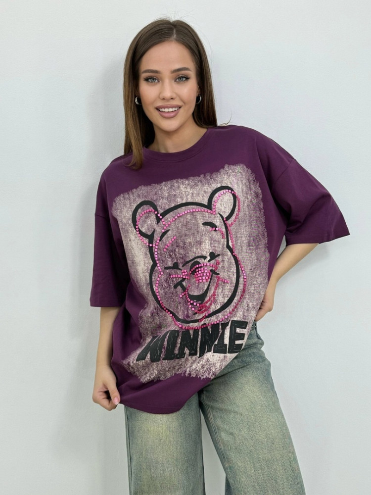 Женская футболка фиолетовая купить в Интернет-магазине Садовод База - цена 1200 руб Садовод интернет-каталог