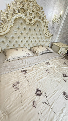 Комплект постельного белья тенсель с мережко с  готовым одеялом САДОВОД официальный интернет-каталог