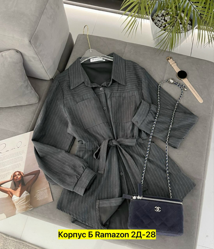 Женская рубашка темно-серая