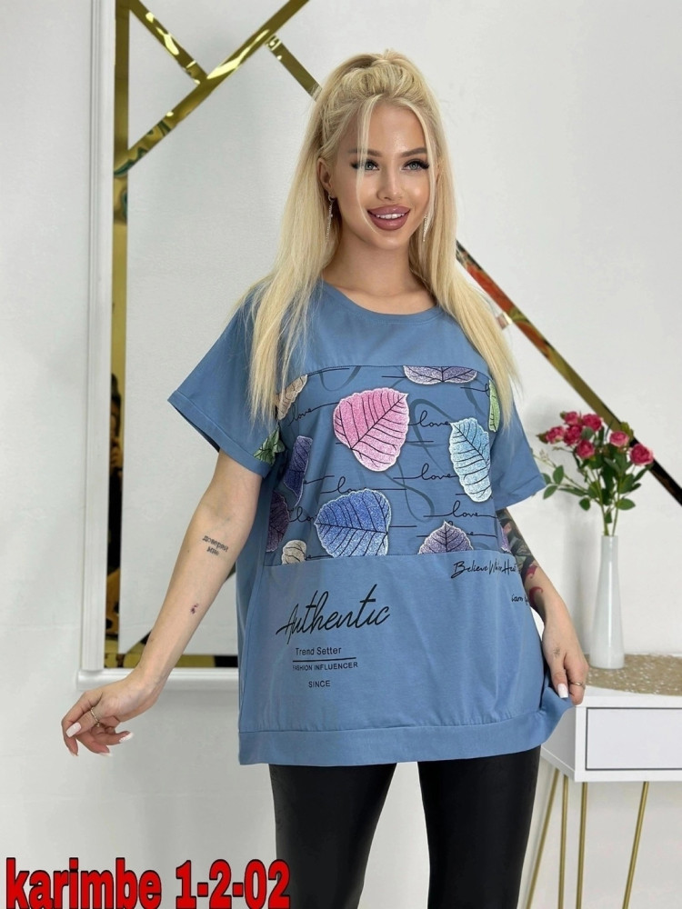 Женская футболка синяя купить в Интернет-магазине Садовод База - цена 299 руб Садовод интернет-каталог