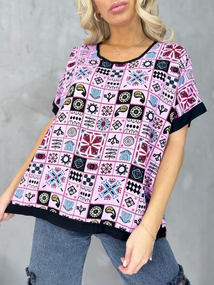Женская футболка розовая купить в Интернет-магазине Садовод База - цена 150 руб Садовод интернет-каталог