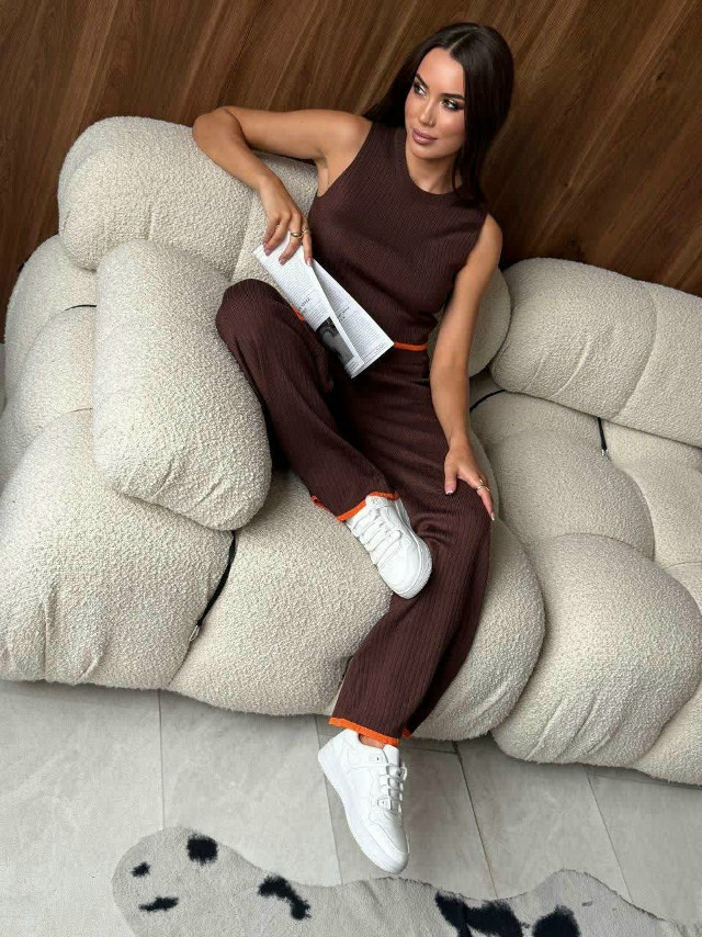 Женский костюм коричневый купить в Интернет-магазине Садовод База - цена 2250 руб Садовод интернет-каталог