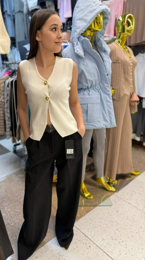 Женские брюки черные купить в Интернет-магазине Садовод База - цена 1400 руб Садовод интернет-каталог