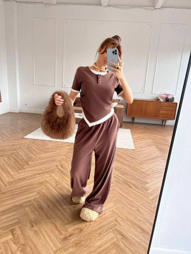 Женский костюм коричневый купить в Интернет-магазине Садовод База - цена 1500 руб Садовод интернет-каталог