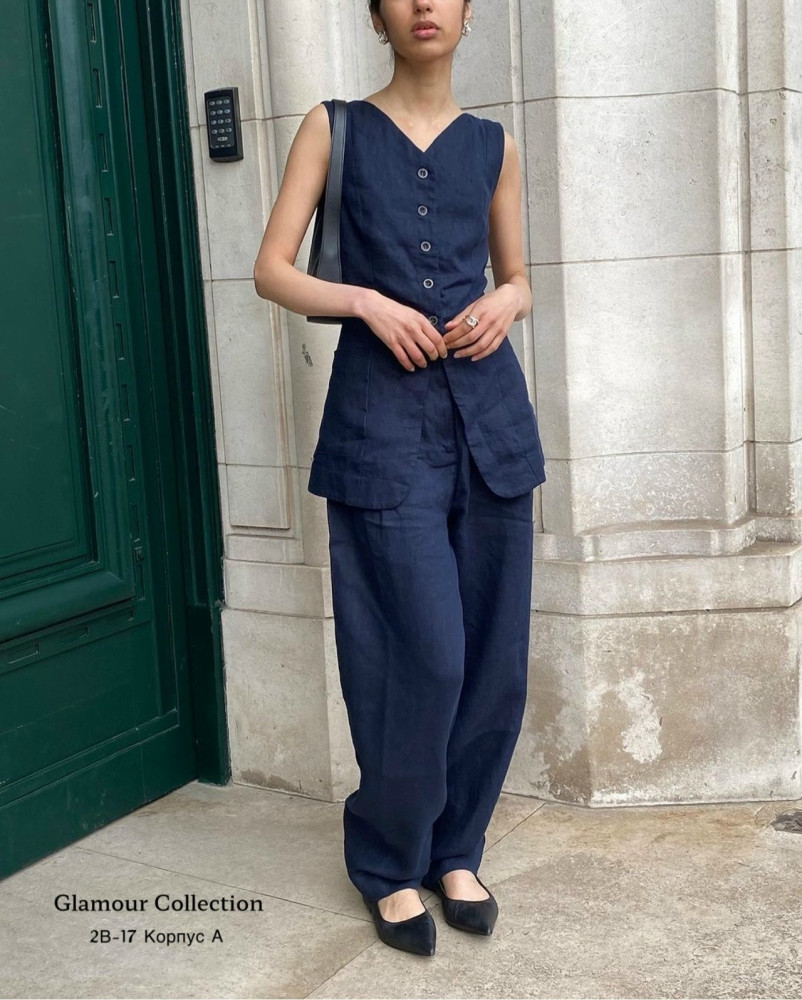 Костюм из натурального льна в потрясающем виде, примиум качество купить в Интернет-магазине Садовод База - цена 1400 руб Садовод интернет-каталог