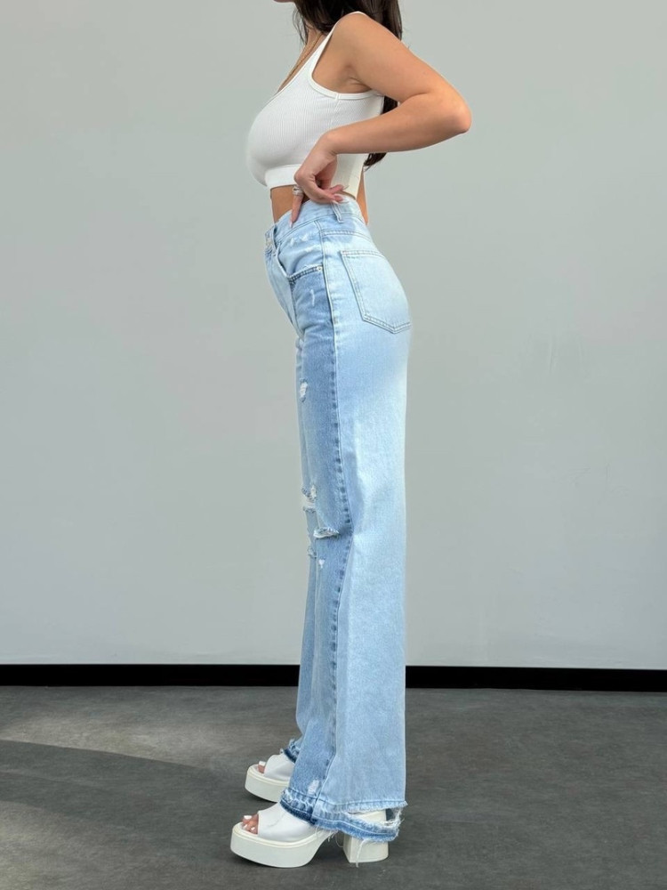 Голубые комбинированные джинсы с имитацией белья 🥰💫Идеальная посадка. 😍 🤩 купить в Интернет-магазине Садовод База - цена 2450 руб Садовод интернет-каталог