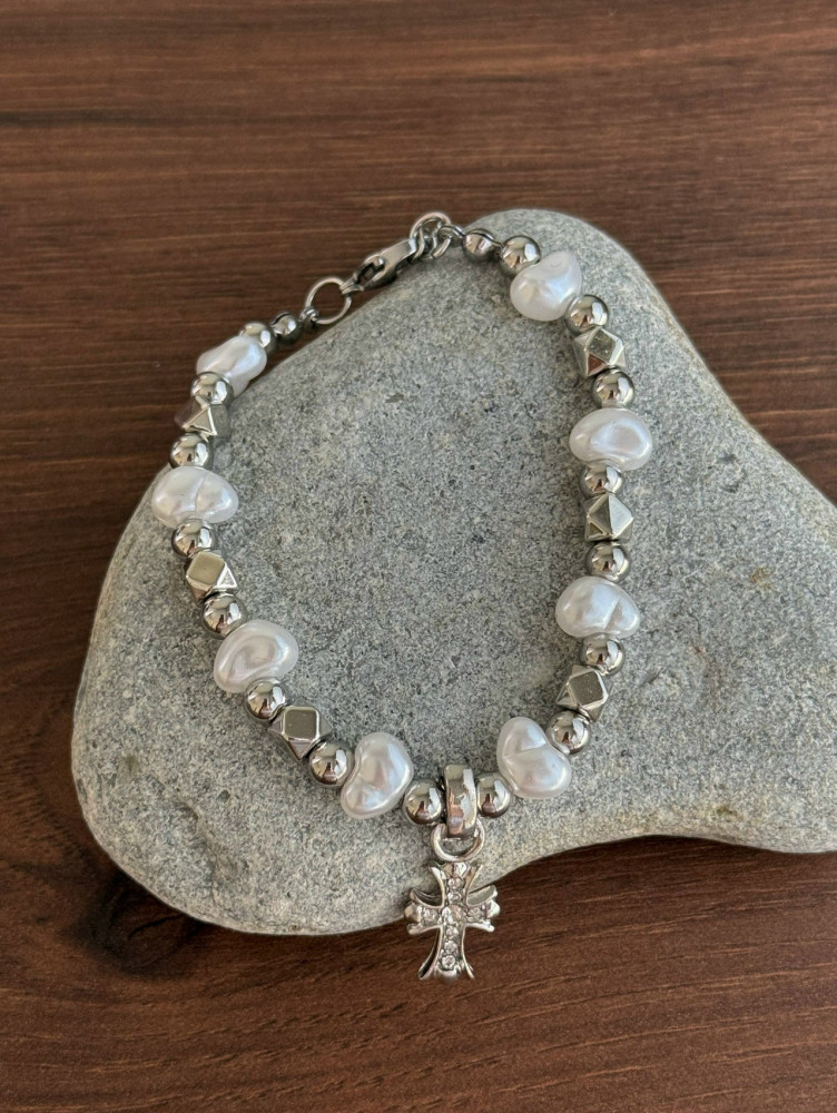 ⚜️ Браслет с вставкой гематита купить в Интернет-магазине Садовод База - цена 250 руб Садовод интернет-каталог