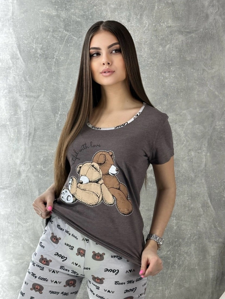 Пижама коричневая купить в Интернет-магазине Садовод База - цена 350 руб Садовод интернет-каталог