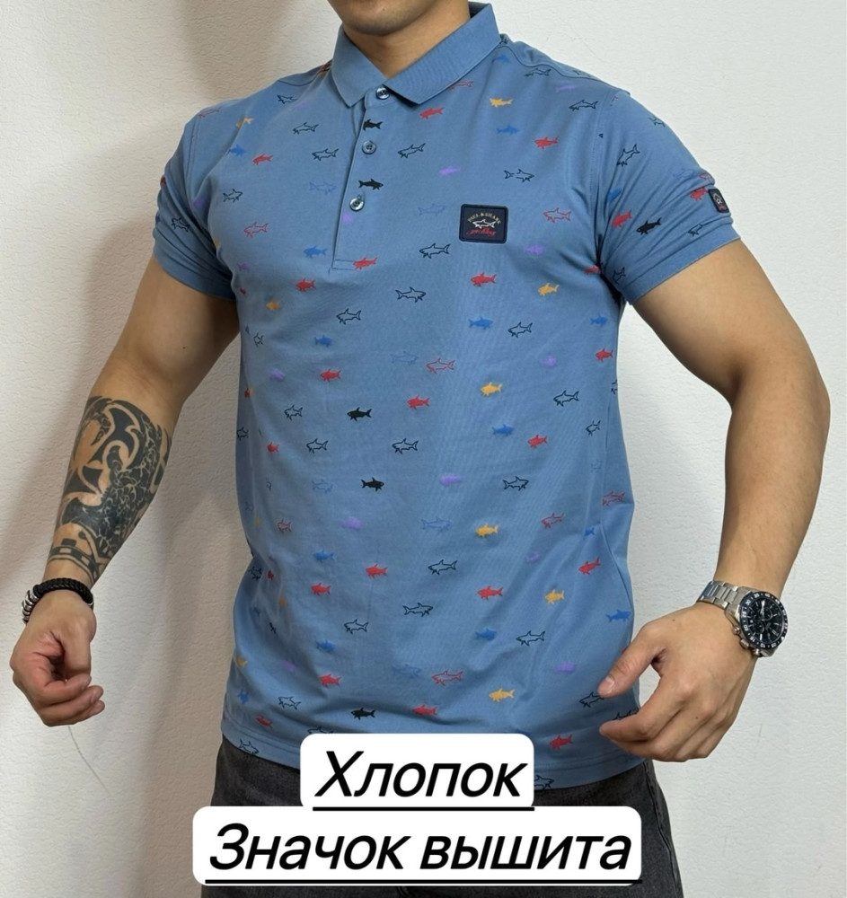 Мужская футболка голубая купить в Интернет-магазине Садовод База - цена 750 руб Садовод интернет-каталог
