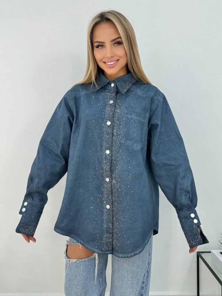 Женская рубашка синяя купить в Интернет-магазине Садовод База - цена 1700 руб Садовод интернет-каталог