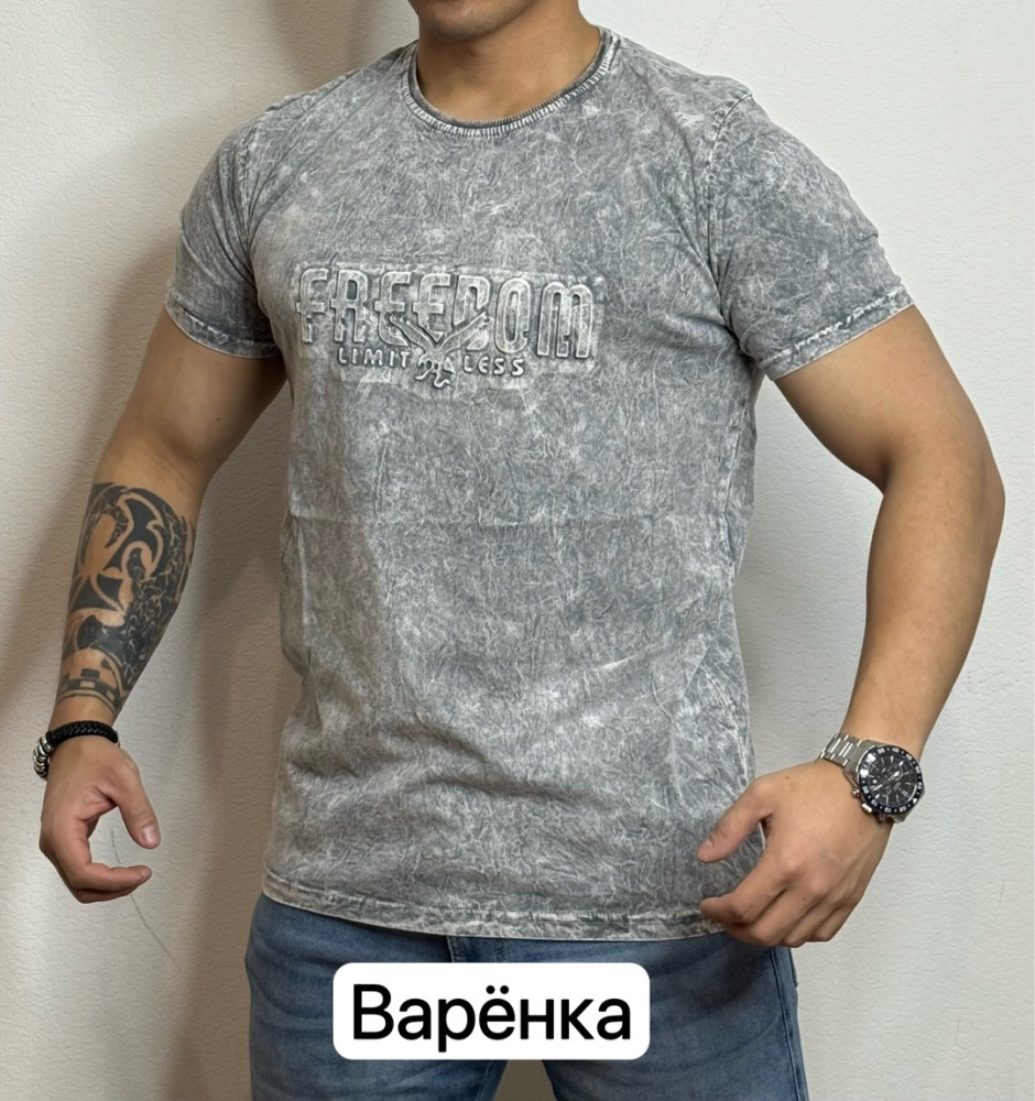 Футболка для мужчин великан, вареный хлопок купить в Интернет-магазине Садовод База - цена 500 руб Садовод интернет-каталог