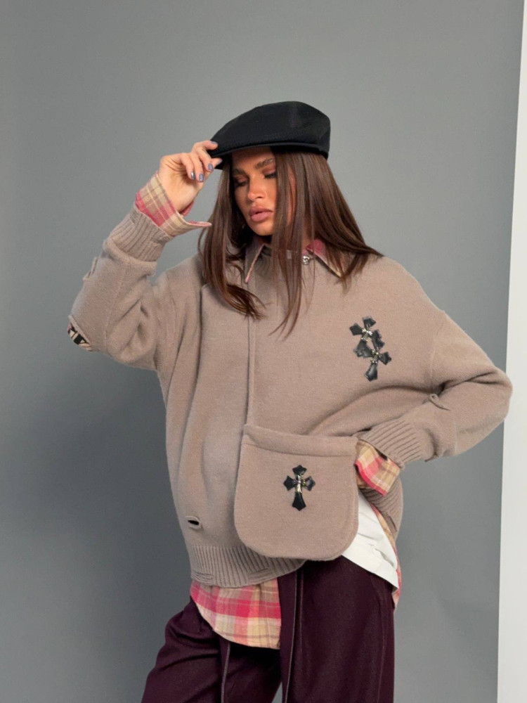 Свитер женский коричневый купить в Интернет-магазине Садовод База - цена 3300 руб Садовод интернет-каталог