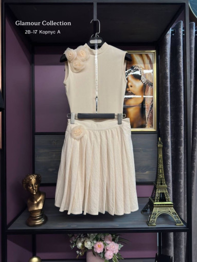 Удивительная  двойка , топ и юбка с розочками , в потрясающем виде, примиум качество САДОВОД официальный интернет-каталог