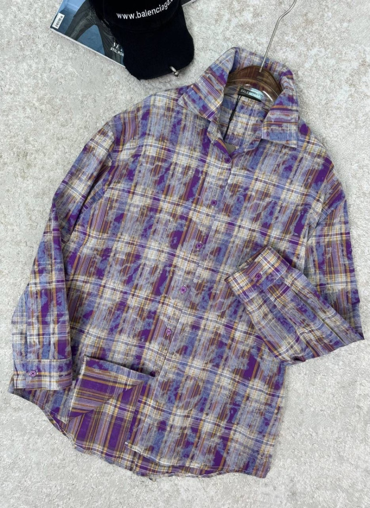 Женская рубашка фиолетовая купить в Интернет-магазине Садовод База - цена 2200 руб Садовод интернет-каталог