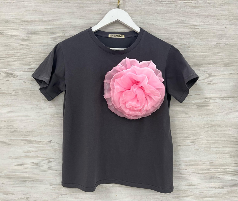 Женская футболка темно-серая купить в Интернет-магазине Садовод База - цена 1450 руб Садовод интернет-каталог