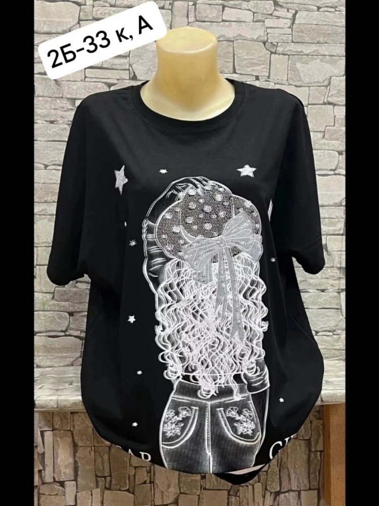 Женская футболка черная купить в Интернет-магазине Садовод База - цена 390 руб Садовод интернет-каталог