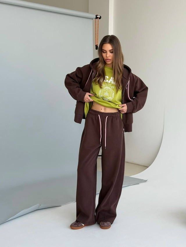 Спортивный женский костюм коричневый купить в Интернет-магазине Садовод База - цена 2900 руб Садовод интернет-каталог