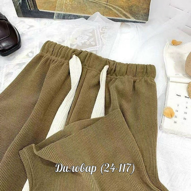 Модные брюки с высокой  посадкой из ткани плотный микро-вельвет + начёс купить в Интернет-магазине Садовод База - цена 400 руб Садовод интернет-каталог
