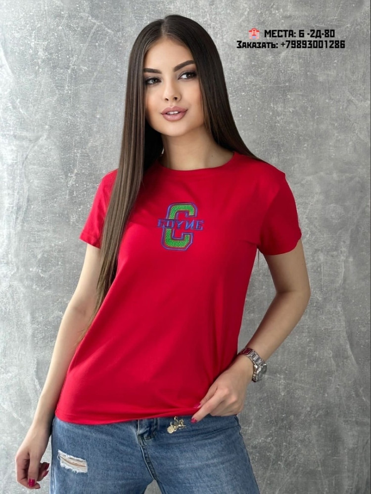 Женская футболка красная купить в Интернет-магазине Садовод База - цена 200 руб Садовод интернет-каталог