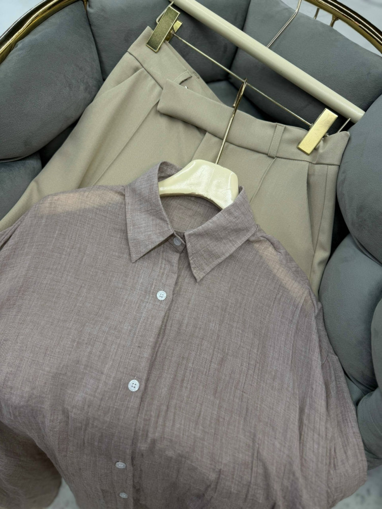 Женская рубашка серая