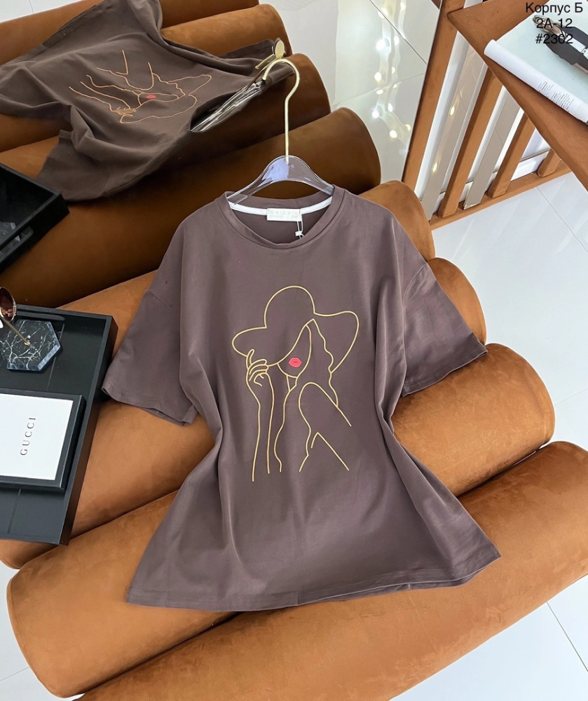 Женская футболка коричневая купить в Интернет-магазине Садовод База - цена 350 руб Садовод интернет-каталог