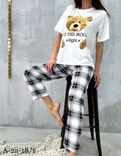 Пижама тройка футболка+шорты+штаны, удобная , невесомая приятная к телу ткань САДОВОД официальный интернет-каталог