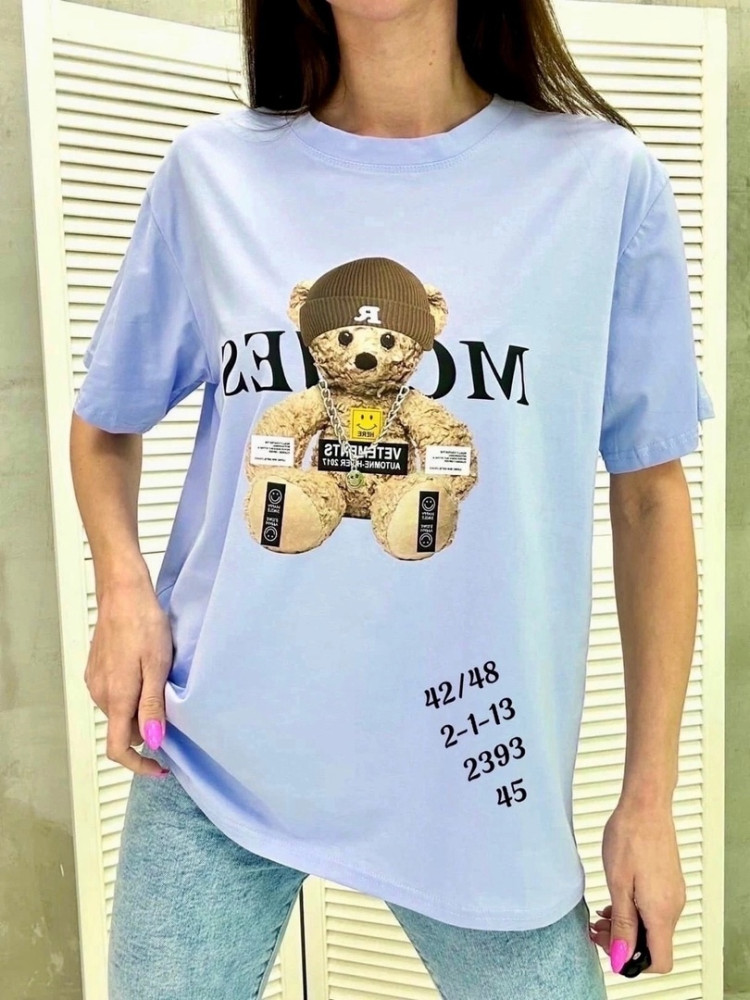 Женская футболка голубая купить в Интернет-магазине Садовод База - цена 450 руб Садовод интернет-каталог