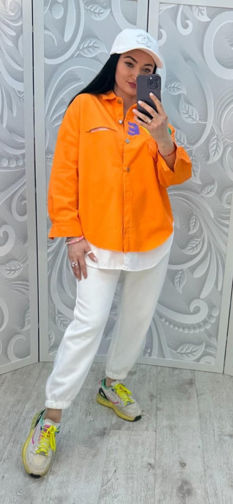 Женская рубашка оранжевая купить в Интернет-магазине Садовод База - цена 1800 руб Садовод интернет-каталог