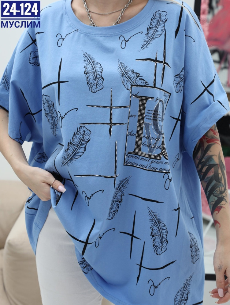 Женская футболка голубая купить в Интернет-магазине Садовод База - цена 550 руб Садовод интернет-каталог