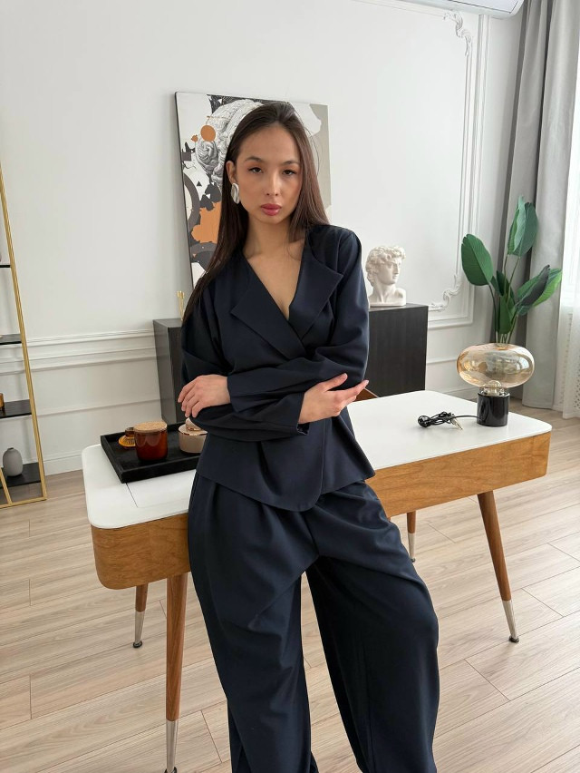 Женский костюм синий купить в Интернет-магазине Садовод База - цена 2400 руб Садовод интернет-каталог