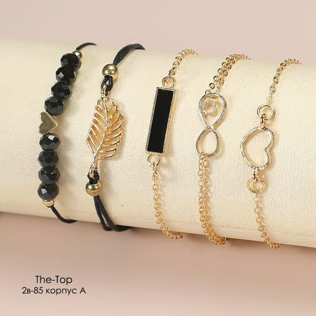 Набор чёрных браслетов 5в1 купить в Интернет-магазине Садовод База - цена 100 руб Садовод интернет-каталог