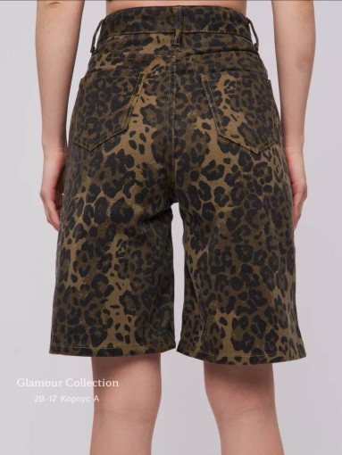 удлиненные шорты багги в леопардовом оттенке САДОВОД официальный интернет-каталог