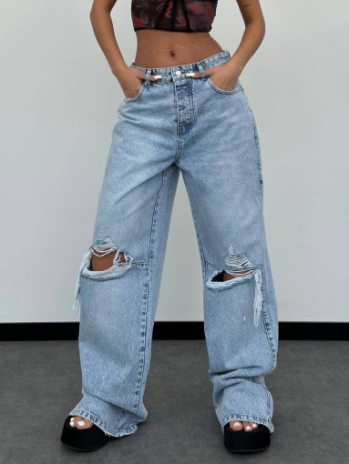 Трендовые джинсы Baggy с рванкой САДОВОД официальный интернет-каталог