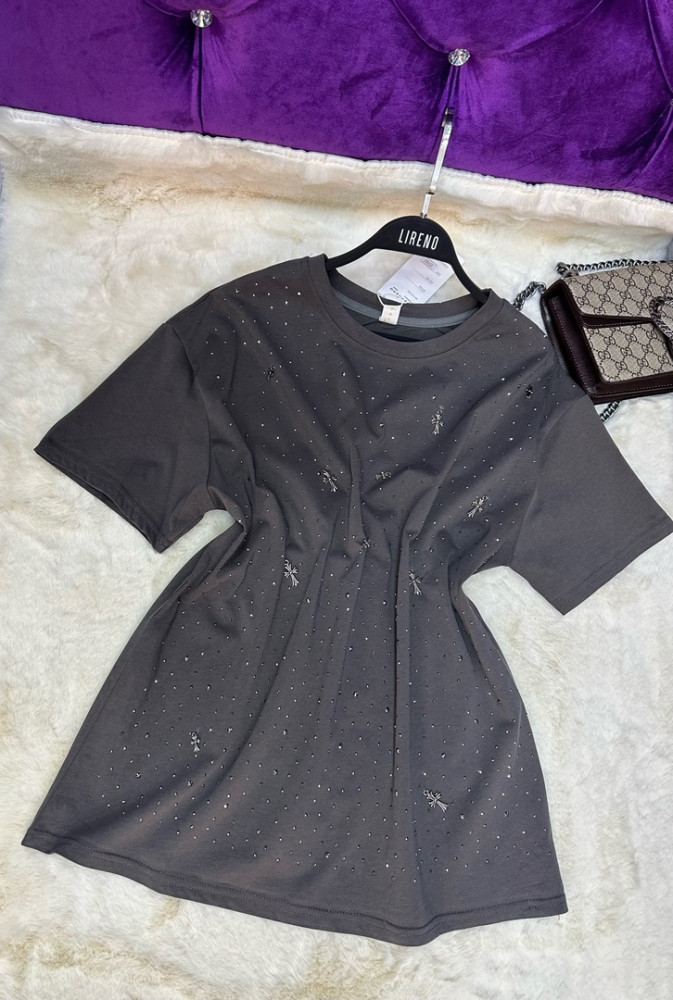 Женская футболка темно-серая купить в Интернет-магазине Садовод База - цена 950 руб Садовод интернет-каталог