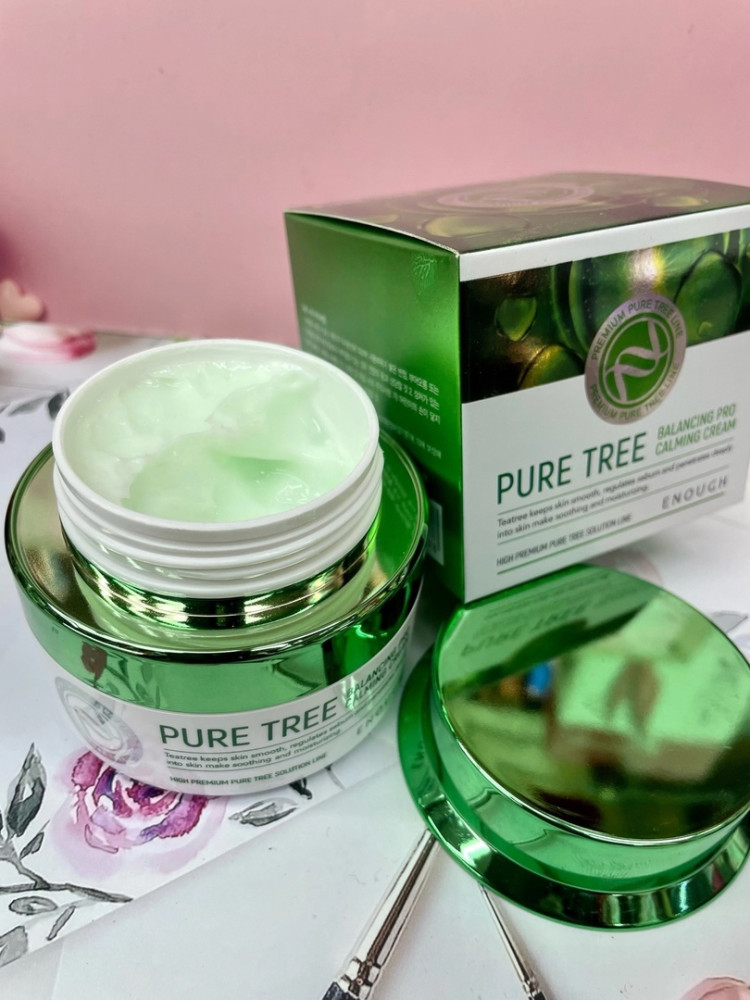 Успокаивающий крем для лица с чайным деревом (50 мл), Enough Pure Tree Balancing Pro Calming Cream купить в Интернет-магазине Садовод База - цена 150 руб Садовод интернет-каталог