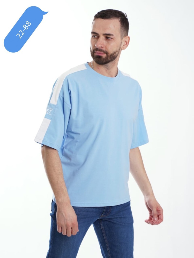 Мужская футболка голубая купить в Интернет-магазине Садовод База - цена 550 руб Садовод интернет-каталог
