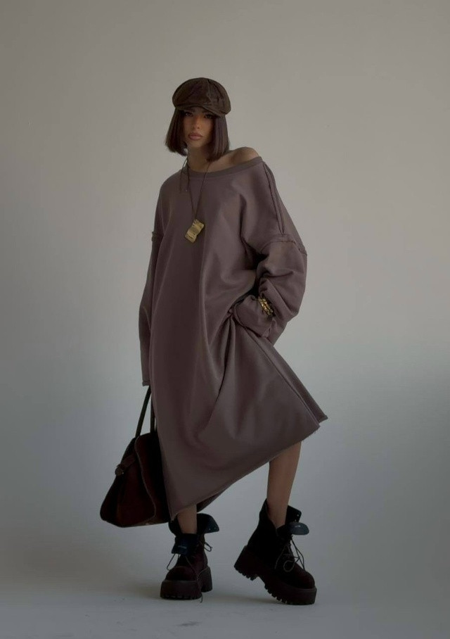 Платье коричневое