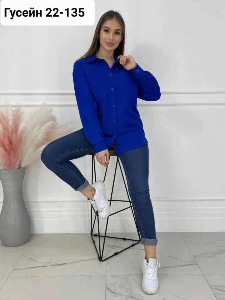 Женская рубашка синяя купить в Интернет-магазине Садовод База - цена 550 руб Садовод интернет-каталог