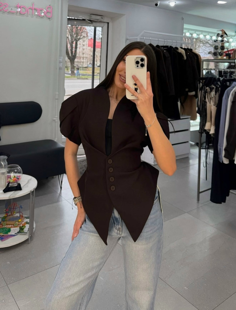 Женский пиджак коричневый купить в Интернет-магазине Садовод База - цена 1800 руб Садовод интернет-каталог