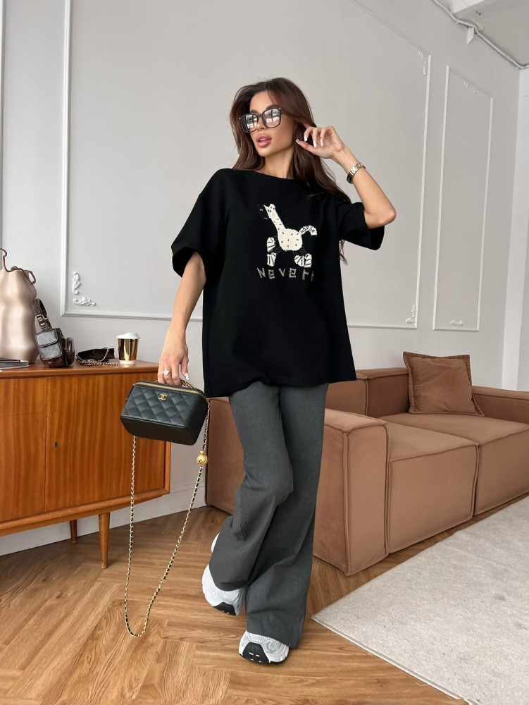 Женская футболка черная купить в Интернет-магазине Садовод База - цена 900 руб Садовод интернет-каталог