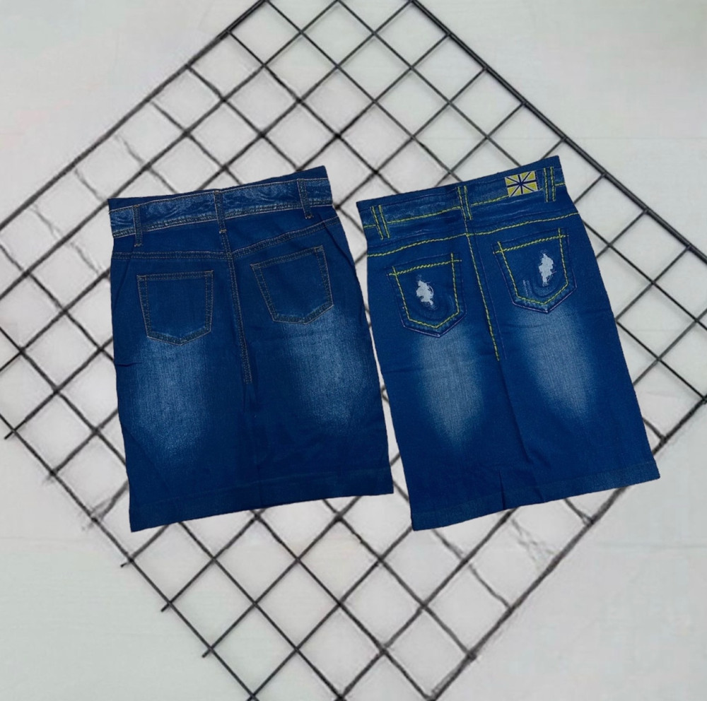 ❤️‍🔥Юбка, эластичный  цвет джинсовка купить в Интернет-магазине Садовод База - цена 150 руб Садовод интернет-каталог