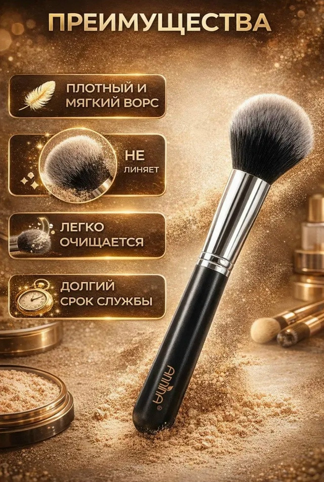 Кисть косметическая большая для пудры купить в Интернет-магазине Садовод База - цена 150 руб Садовод интернет-каталог