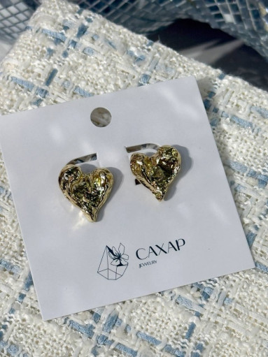 Серьги «Мятое сердце» САДОВОД официальный интернет-каталог