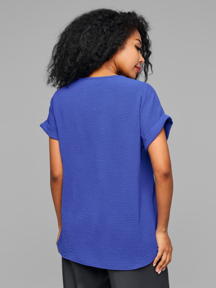 Женская футболка синяя купить в Интернет-магазине Садовод База - цена 500 руб Садовод интернет-каталог
