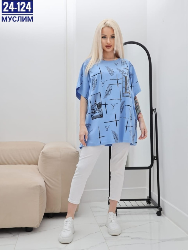 Женская футболка синяя купить в Интернет-магазине Садовод База - цена 550 руб Садовод интернет-каталог