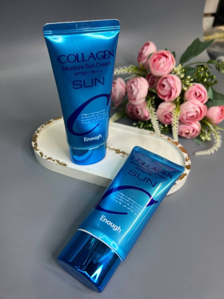 Увлажняющий солнцезащитный крем с коллагеном ENOUGH Collagen Moisture Sun Cream SPF50+ купить в Интернет-магазине Садовод База - цена 100 руб Садовод интернет-каталог